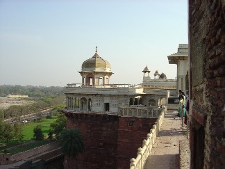  The tall walls of the fort